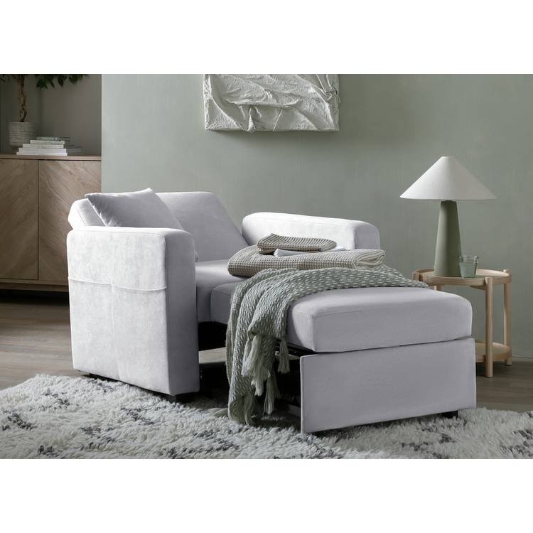 Habitat Reagan Single Fabric Chairbed - Grey