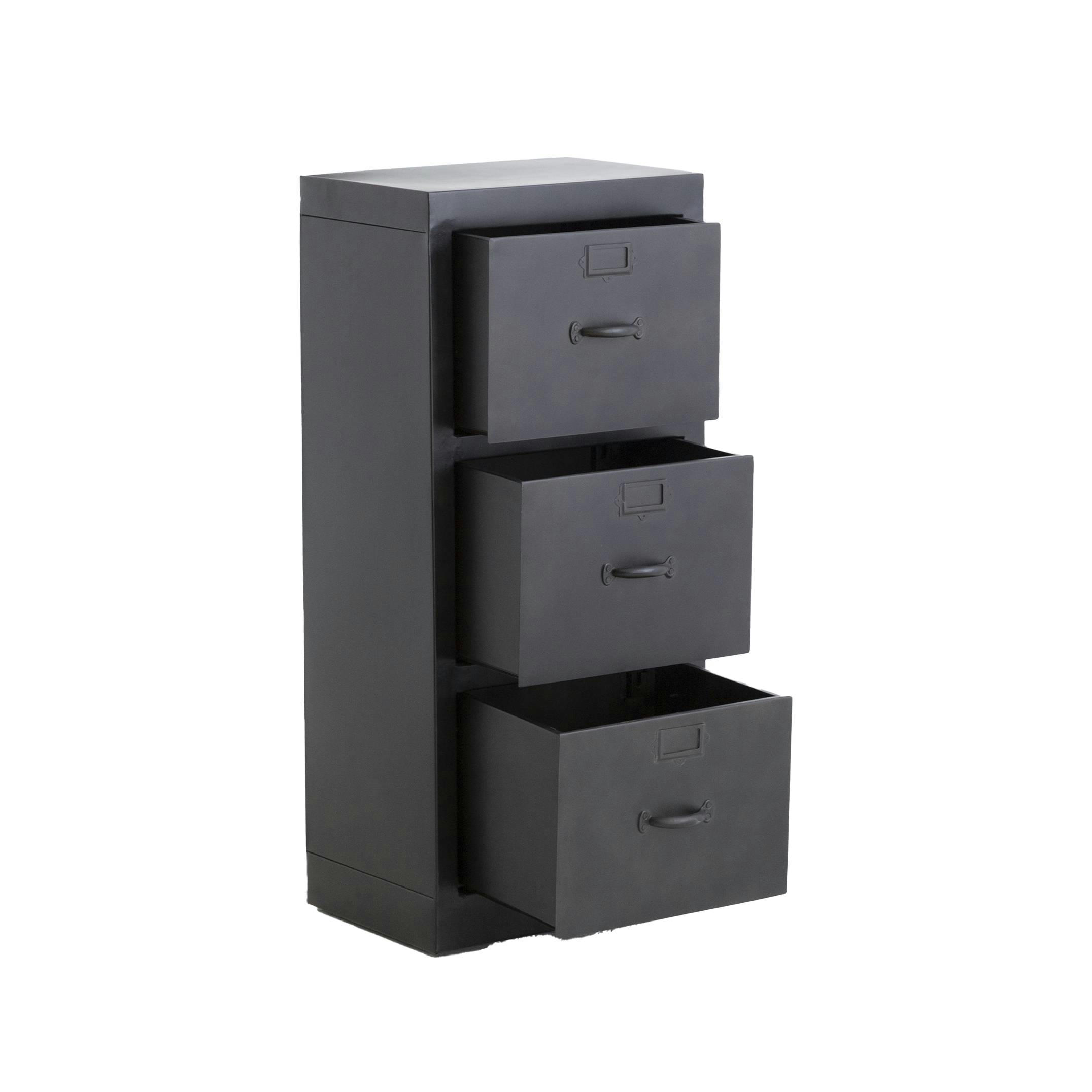 MIM - Chiffonnier en métal noir 50 cm