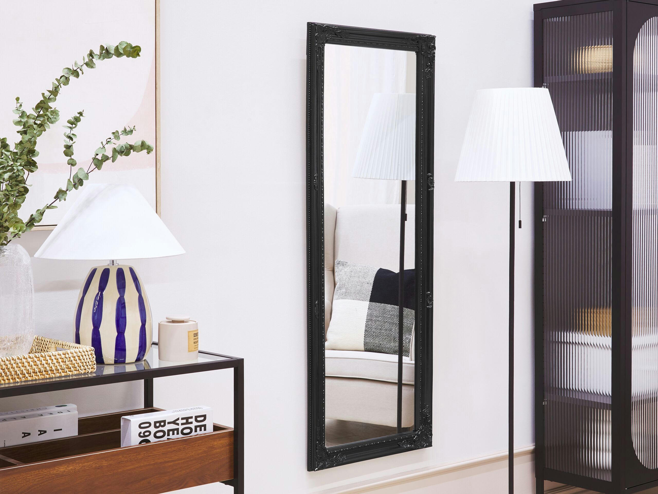 FOUGERES - Miroir en matériaux synthétiques noir 130x50