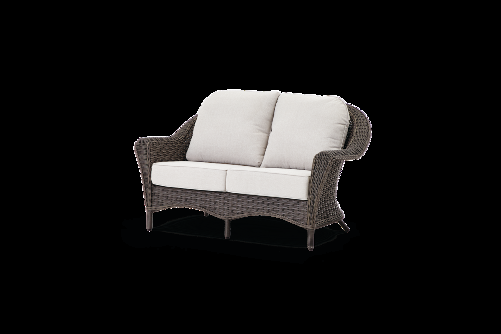 CANVAS Summerhill All-Weather Wicker Outdoor/Patio Loveseat, UV-Resistant,Beige