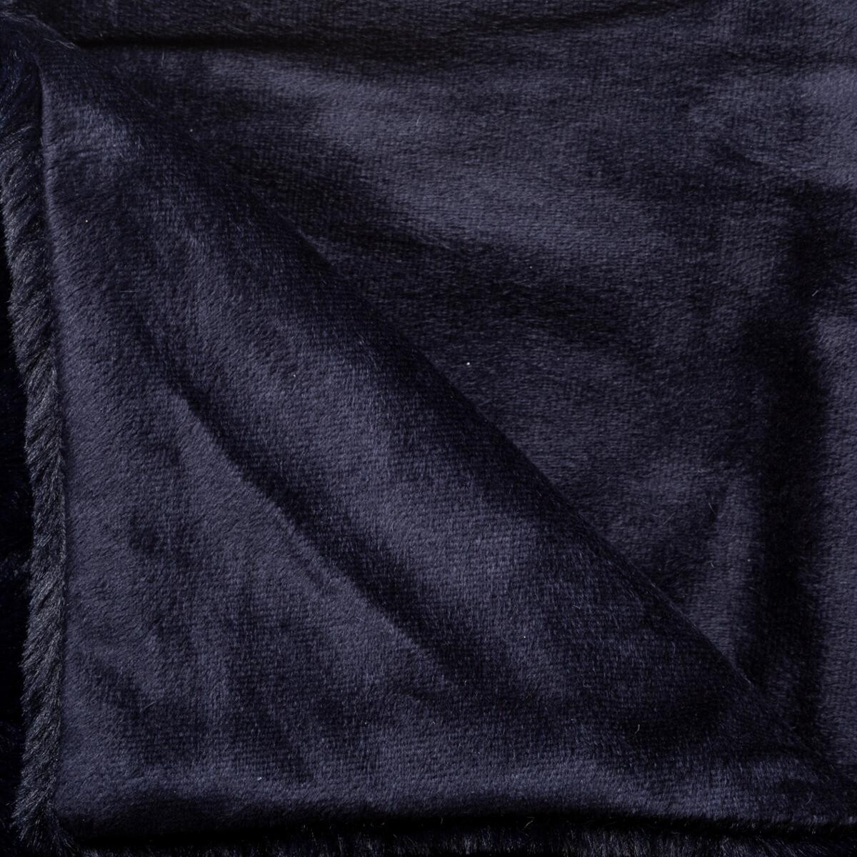Faux fur plaid Ink blue, 125x150 cm