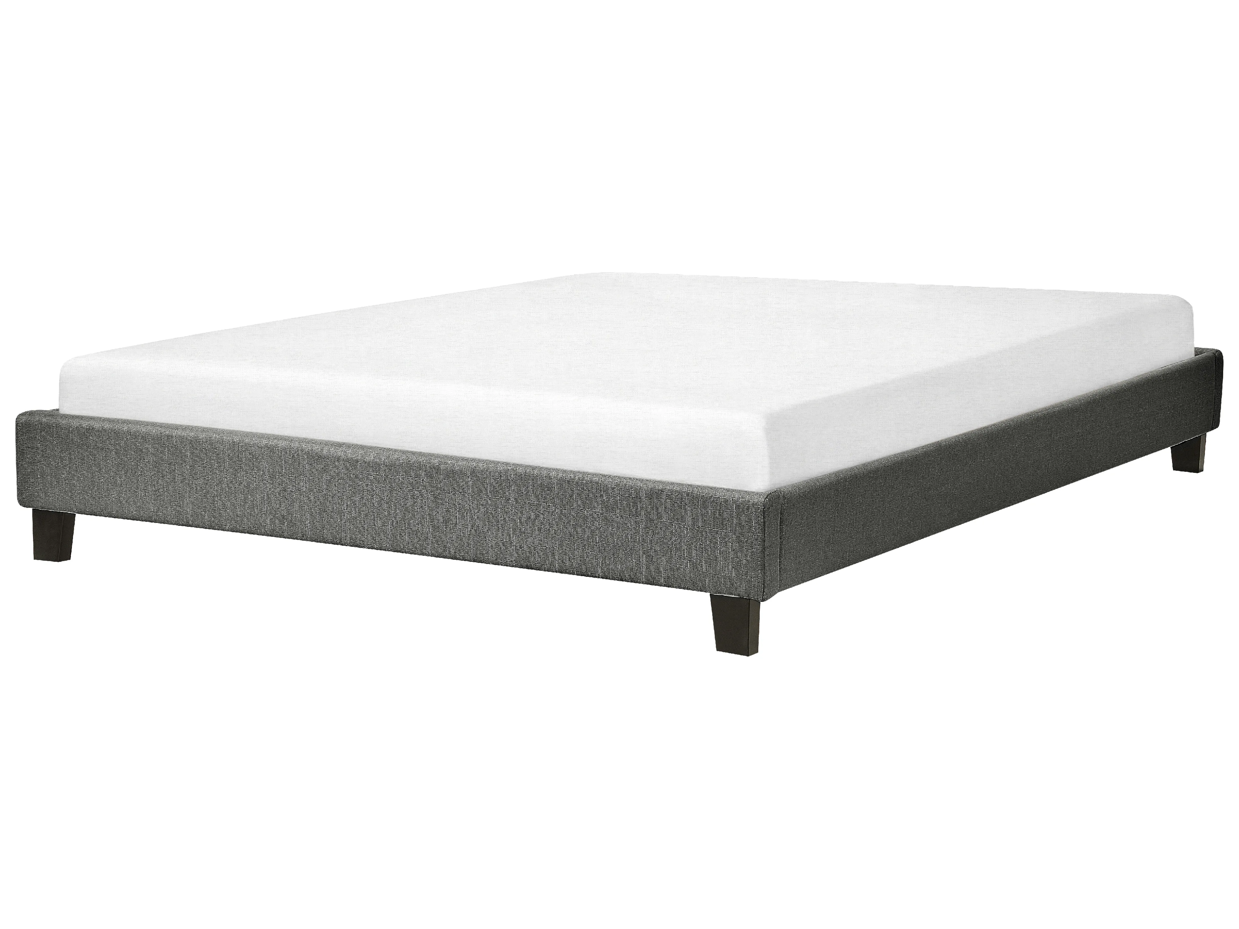 Bed without Headboard Fabric ROANNE 140 x 200 cm (EU Double) Grey