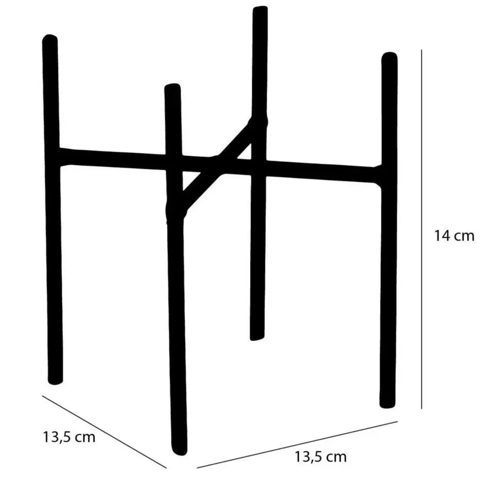 Mica Decorations Bloempot plantenstandaard/verhoger - zwart - H14 x B9,5 cm