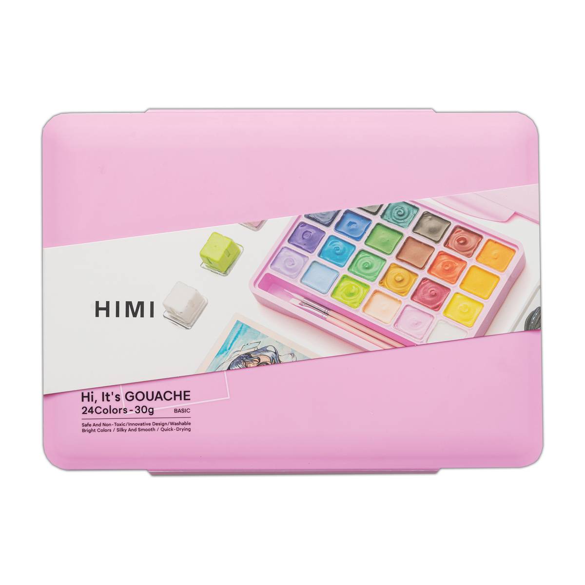 HIMI Pink Jelly Cup Gouache Set 30ml 24 Pack