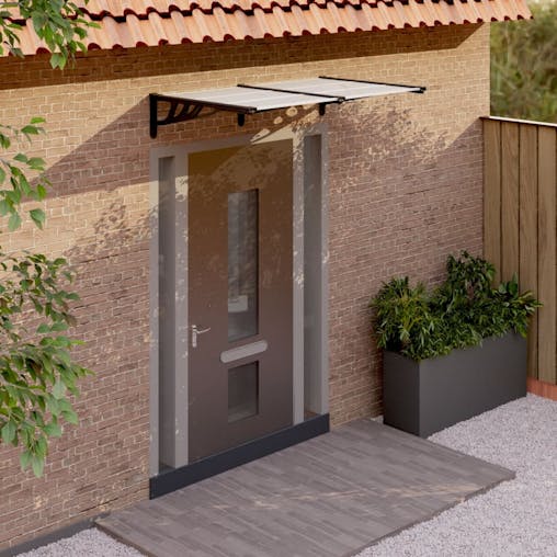 NNEVL Door Canopy Black and Transparent 152.5x90 cm Polycarbonate