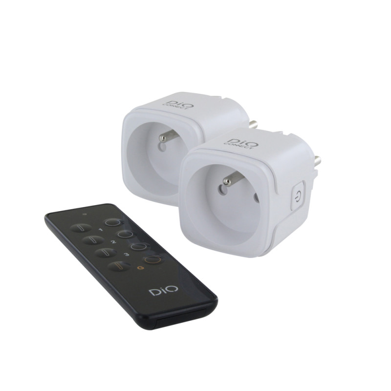 Prise connectée avec télécommande 2 pièces 16 A 3600 W DIO