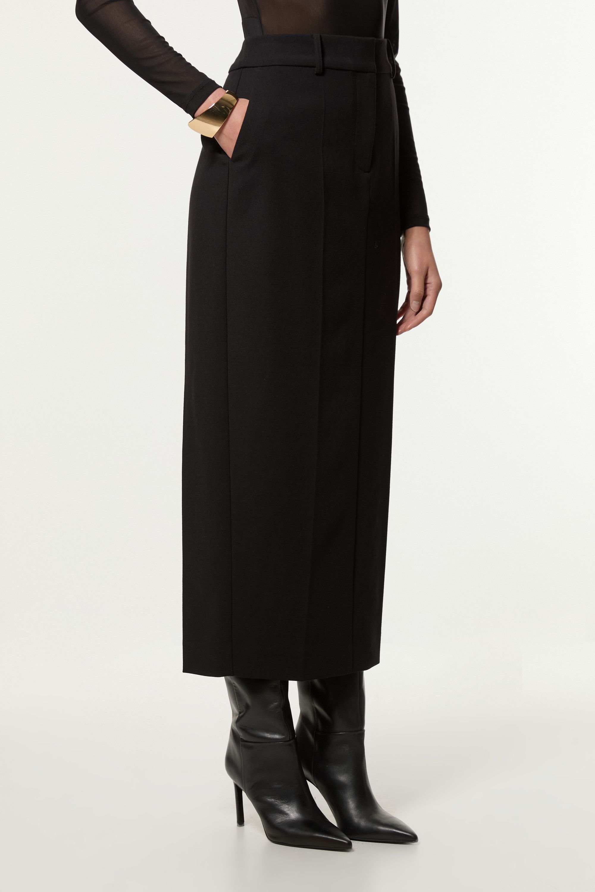 KarenMillen Compact Stretch Essential Tailored Maxi Skirt