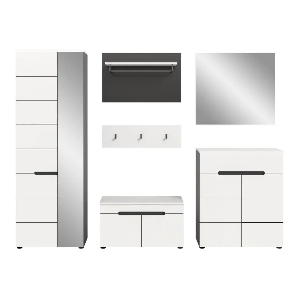 Hioshop Canu garderobe opstelling C32 wit- grijs