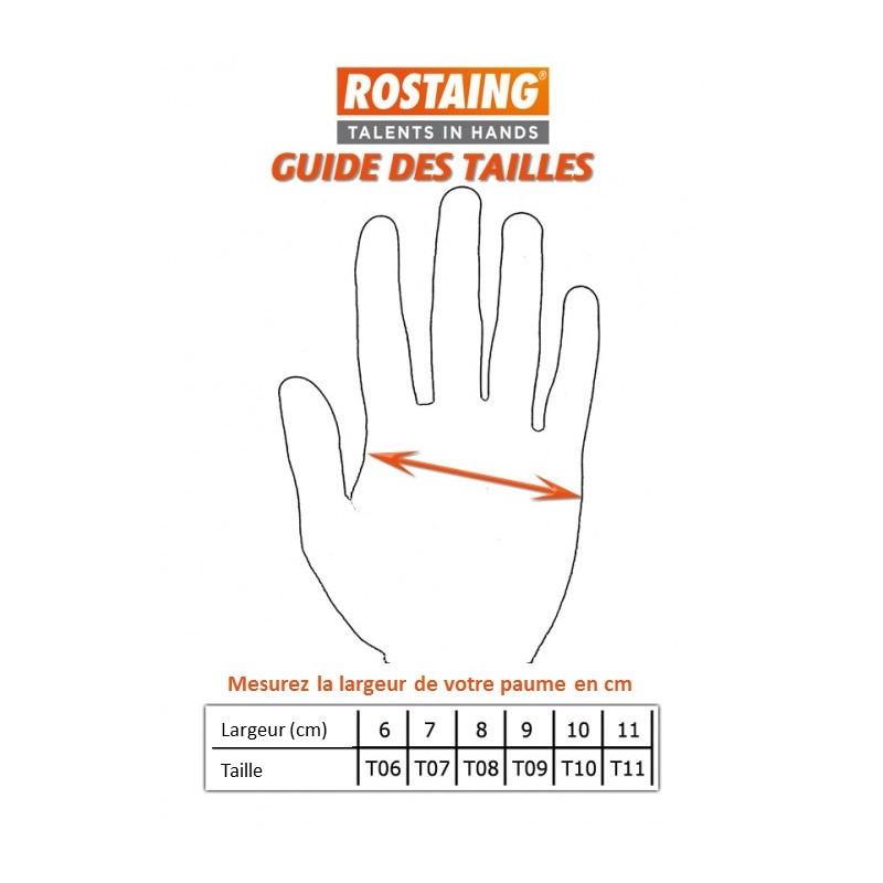 Paire de gants Tradition en cuir taille 10 ROSTAING