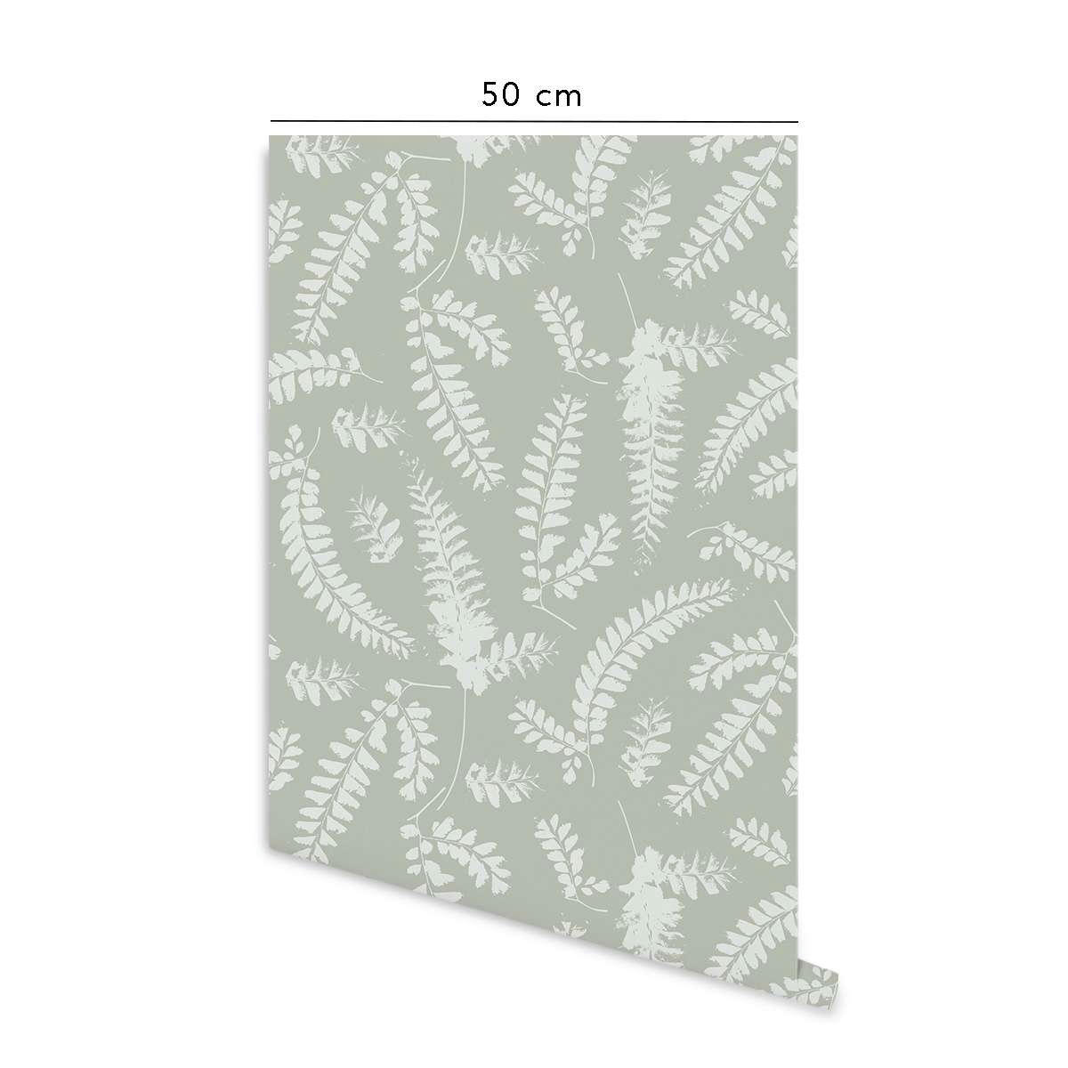 FOLIAGE - Papier peint vinyle adhésif feuillage vert 50x300 cm