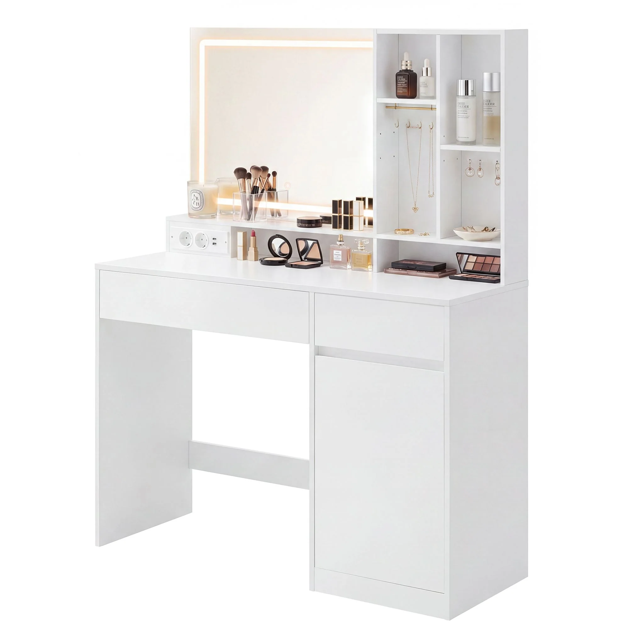 Coiffeuse avec Miroir LED et Tiroir