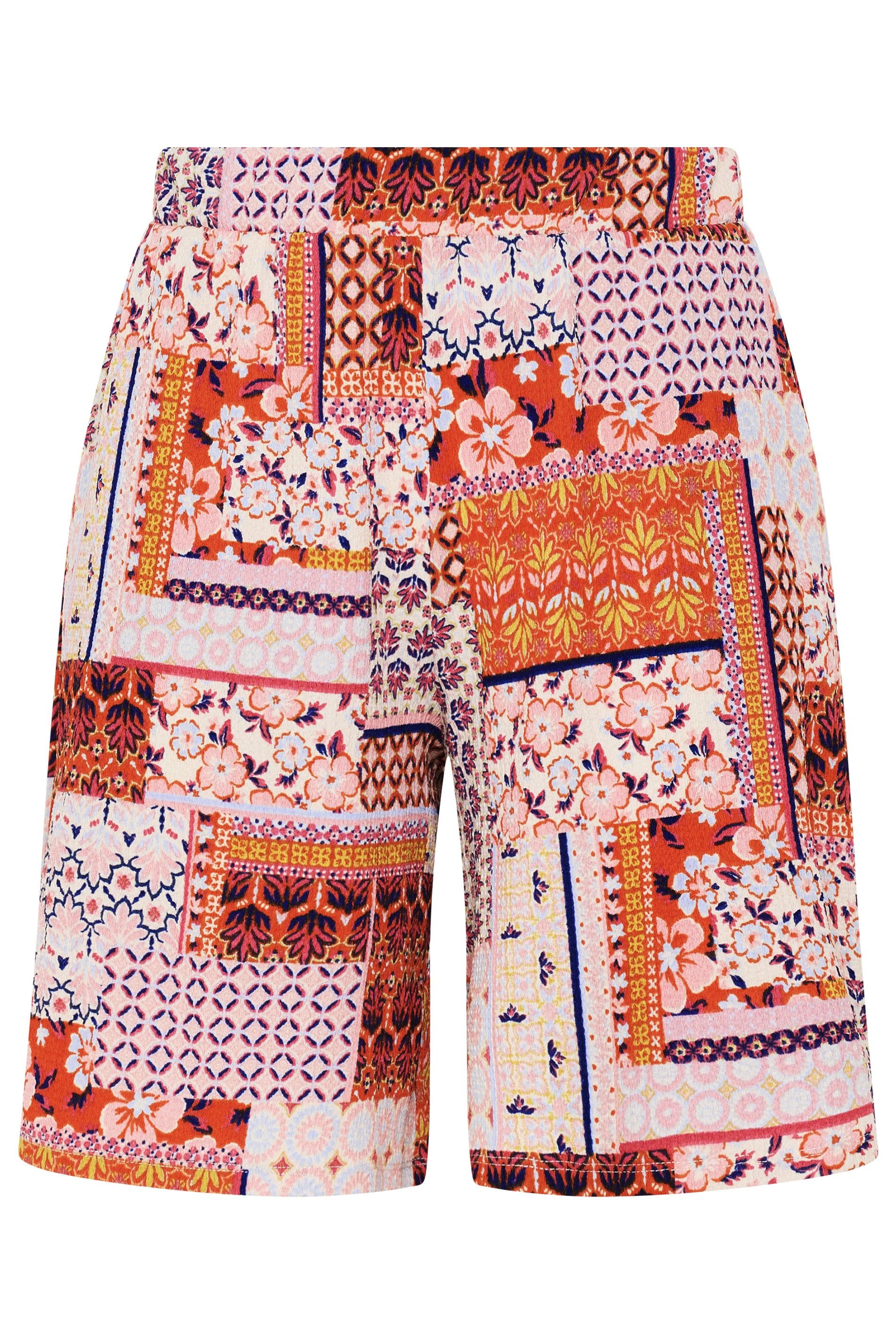 Yours Mosaic Print Crinkle Shorts