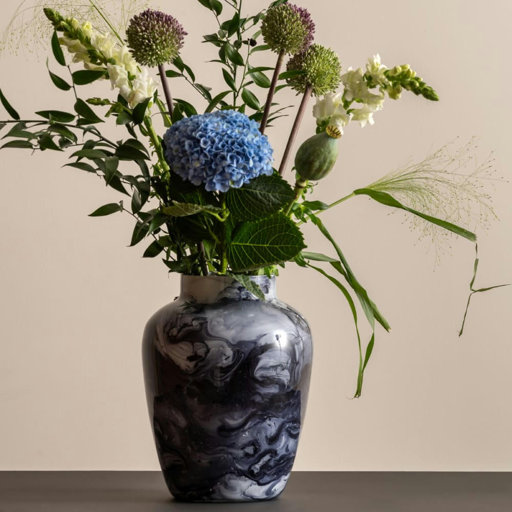 BLENDED CONE - Vase en verre multicolore H27cm