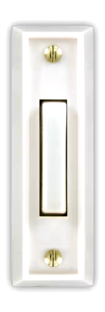 Globe Wired Lighted Push Doorbell Chime Button, White