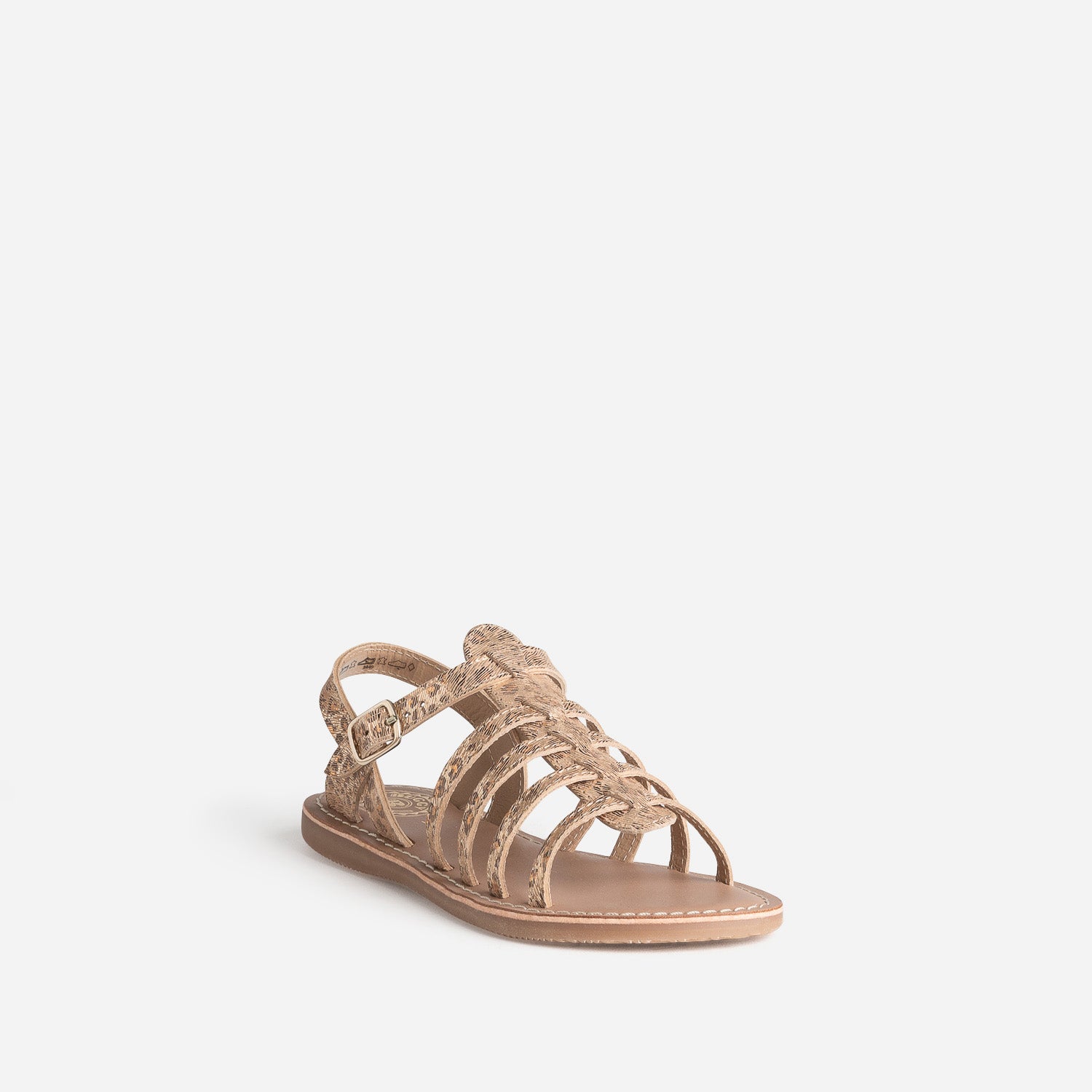 ​Sandale BUGGY dorée cuir effet léopard