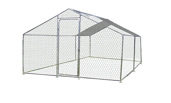 Enclos grillagé en acier pour poules 6m²   bâche de toit polyester Habrita