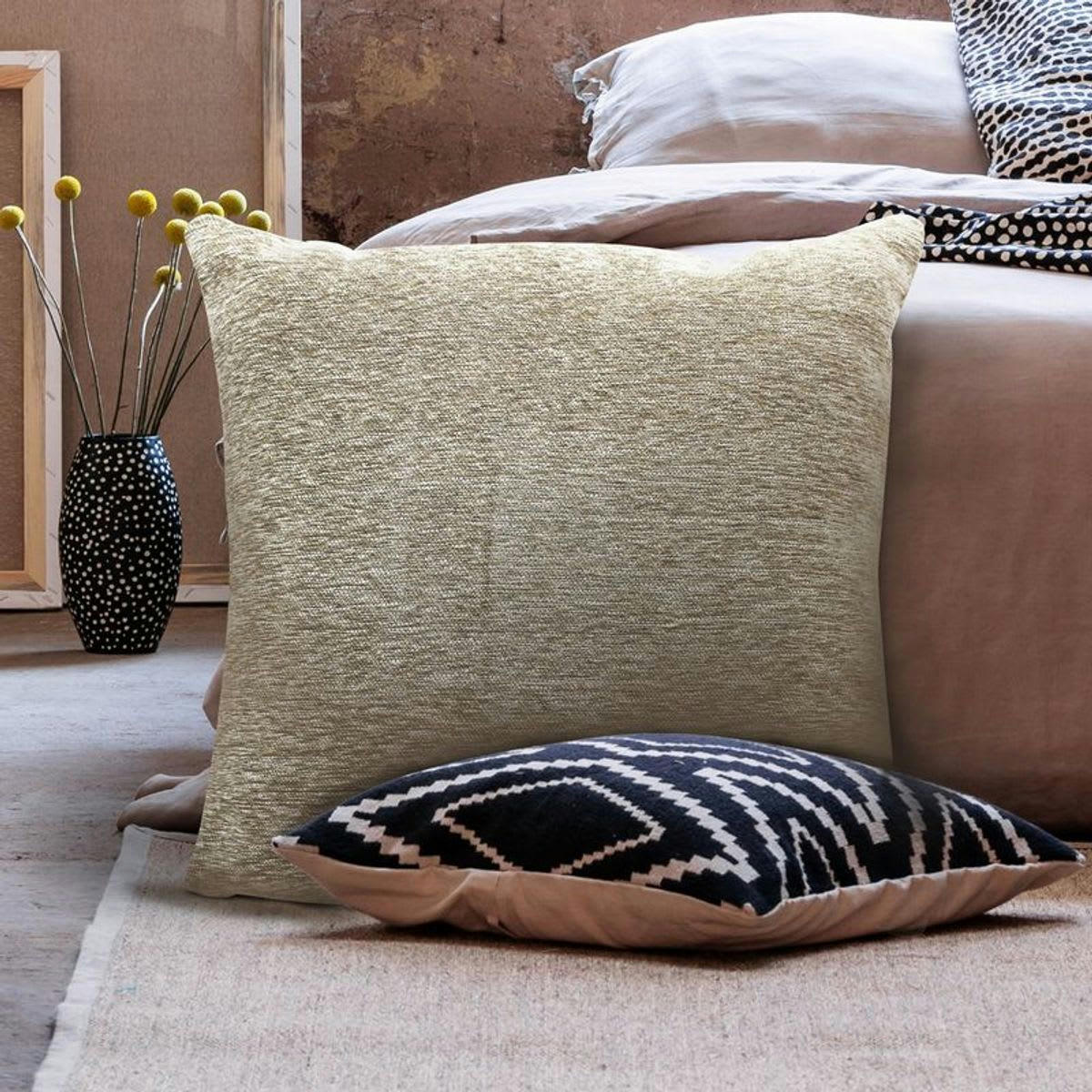 INTENSE - Coussin texturé vintage sable 70x70