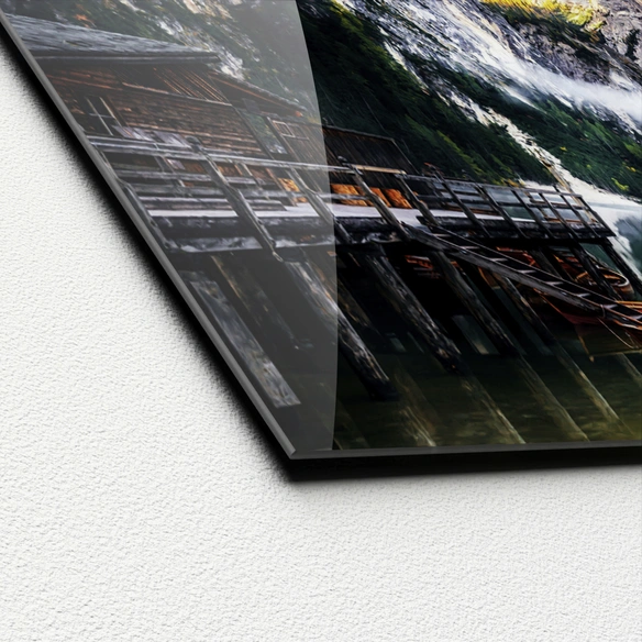 Glasbild »Wildsee IV«, mehrfarbig, Digitaldruck