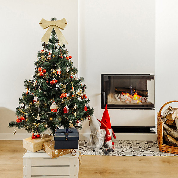 Creative Home Sapin de Noel Artificiel 150 cm - Decoration Noel Pliable - Support Stable à Branches Denses - Vert Foncé
