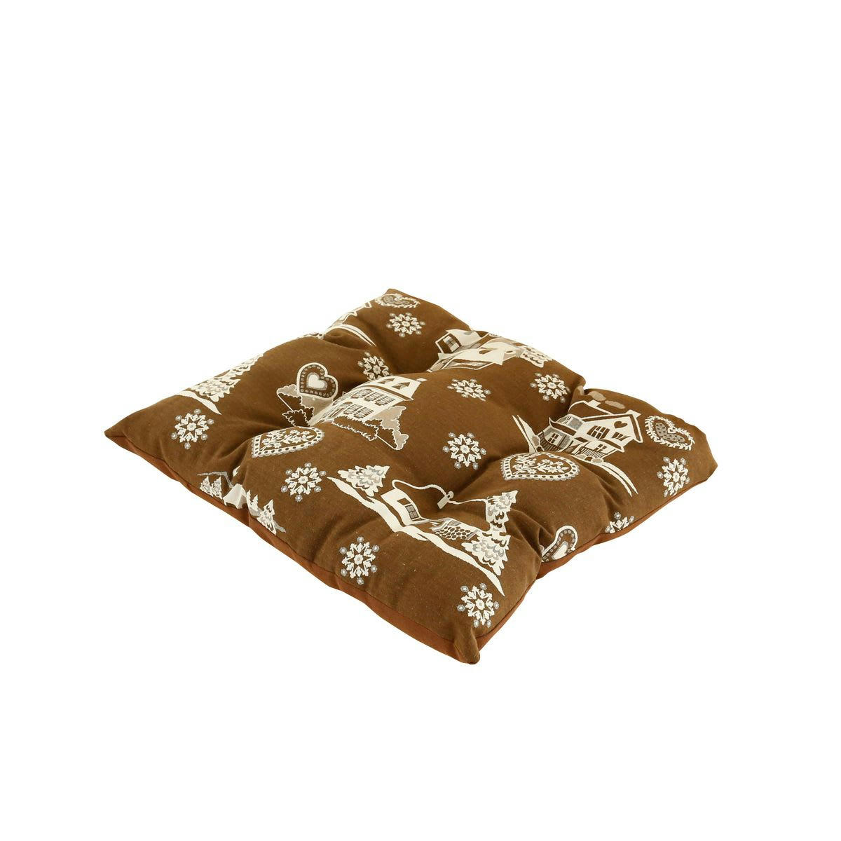 ASPIN - Galette de chaise style montagne Sapin marron