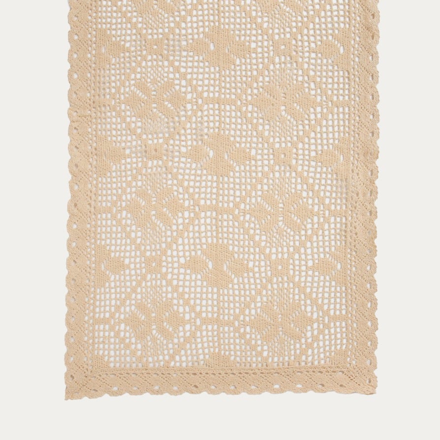 Bieżnik CROCHET szydełkowy beżowy 40x160 cm