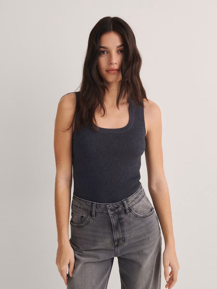 Rib Knit Jersey Top