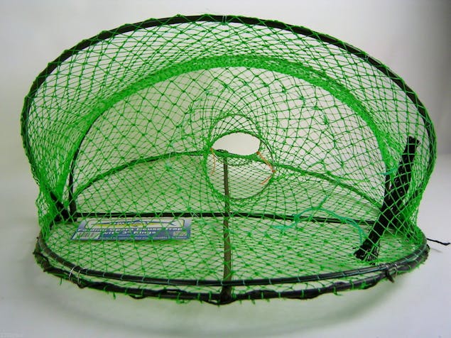 Wilson Folding Opera House Trap-Green Yabbie Net-3 Inch Entry Rings