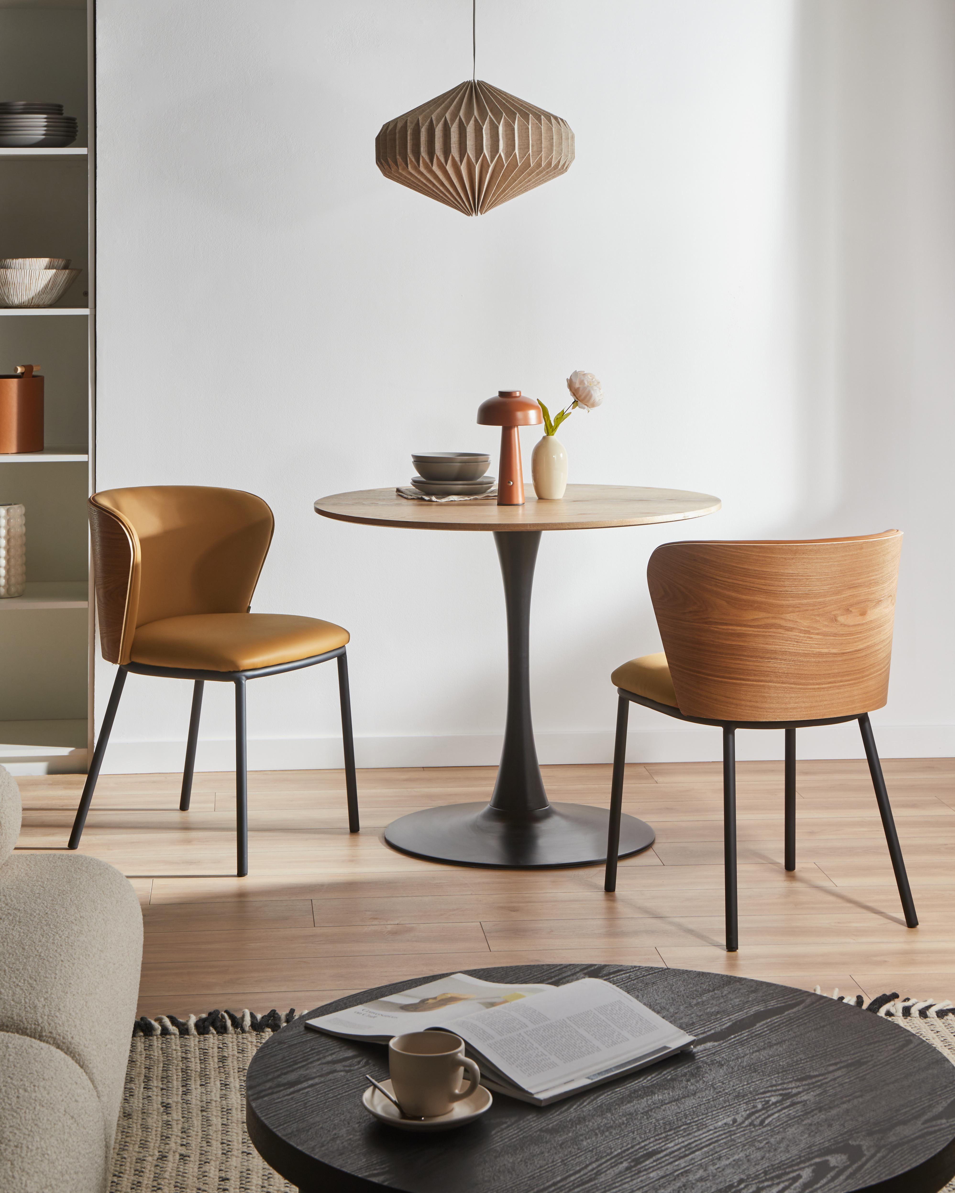 Set of 2 Dining Chairs HOSKIN Faux Leather Brown