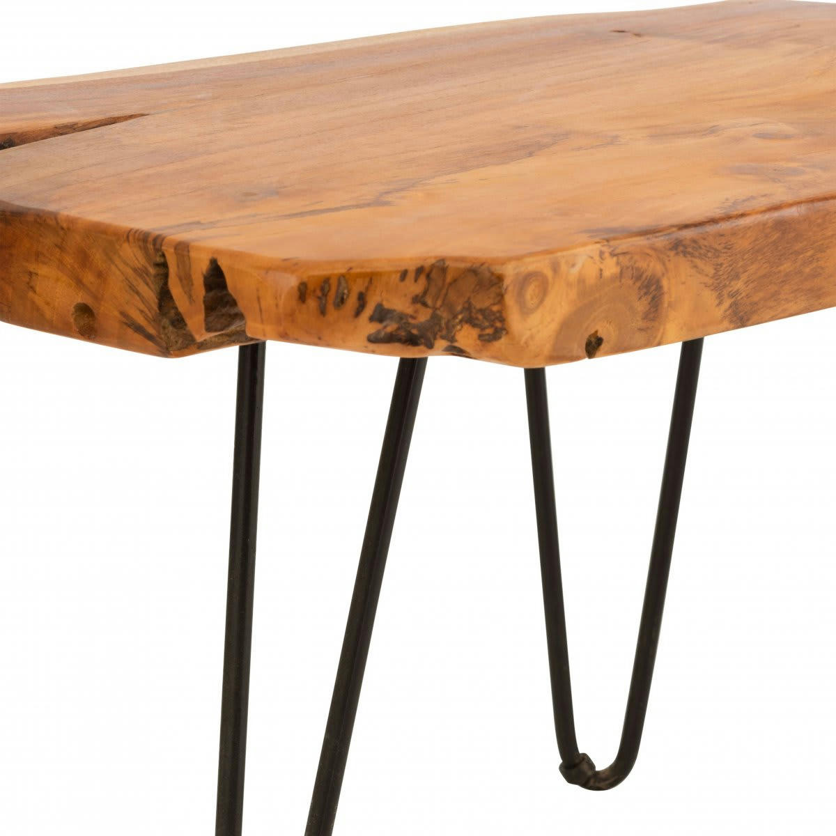 RIGA - Table d'appoint en bois massif irrégulier 60x40cm
