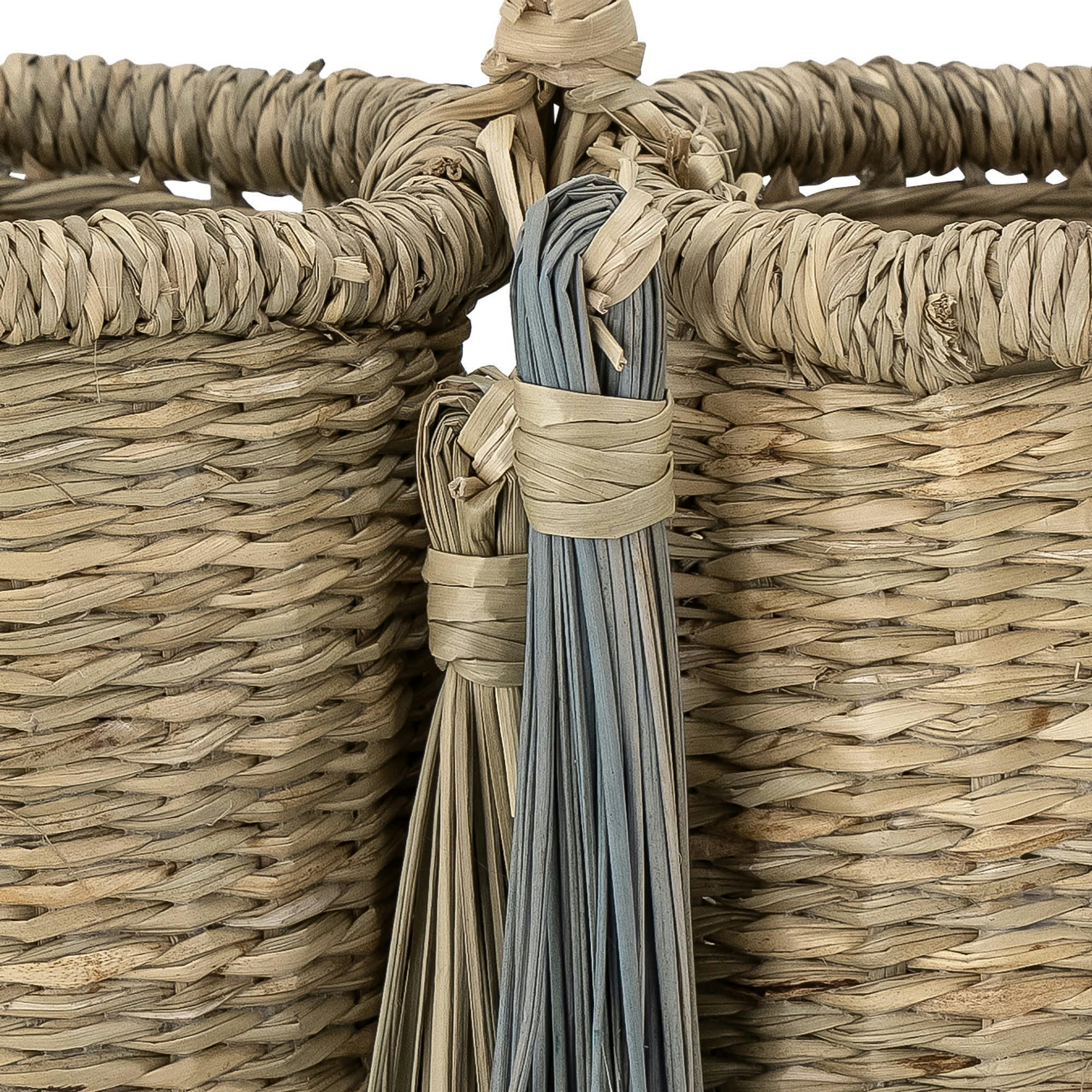 RUYA - Lot de 2 paniers de rangement en jacinthe d'eau beige