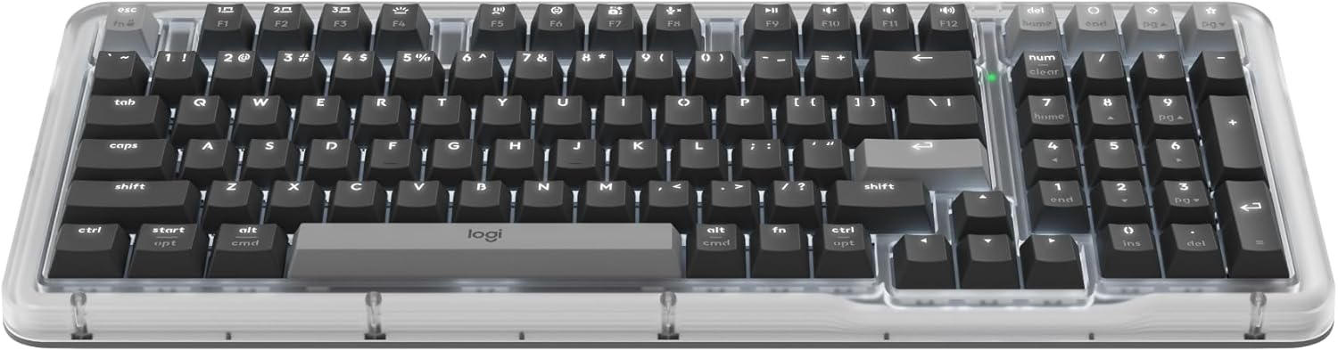 Logitech Alto Keys K98M Wireless Mechanical Keyboard, Customizable Keyboard with Vibration Absorbing Gasket, Backlit Keys, Bluetooth, USB-C Charging, for PC, Mac, Laptops - Graphite