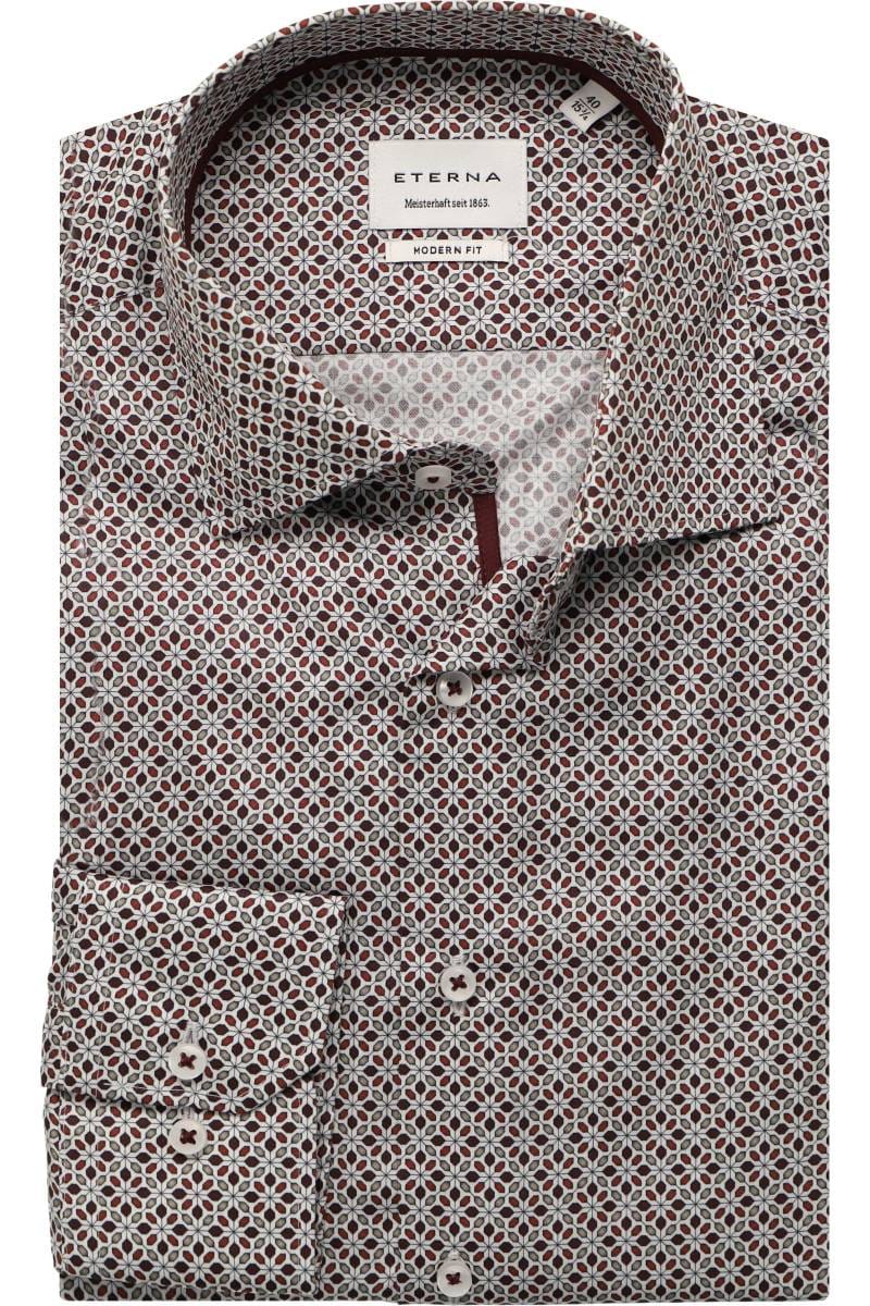 ETERNA Modern Fit Hemd rot, Bedruckt