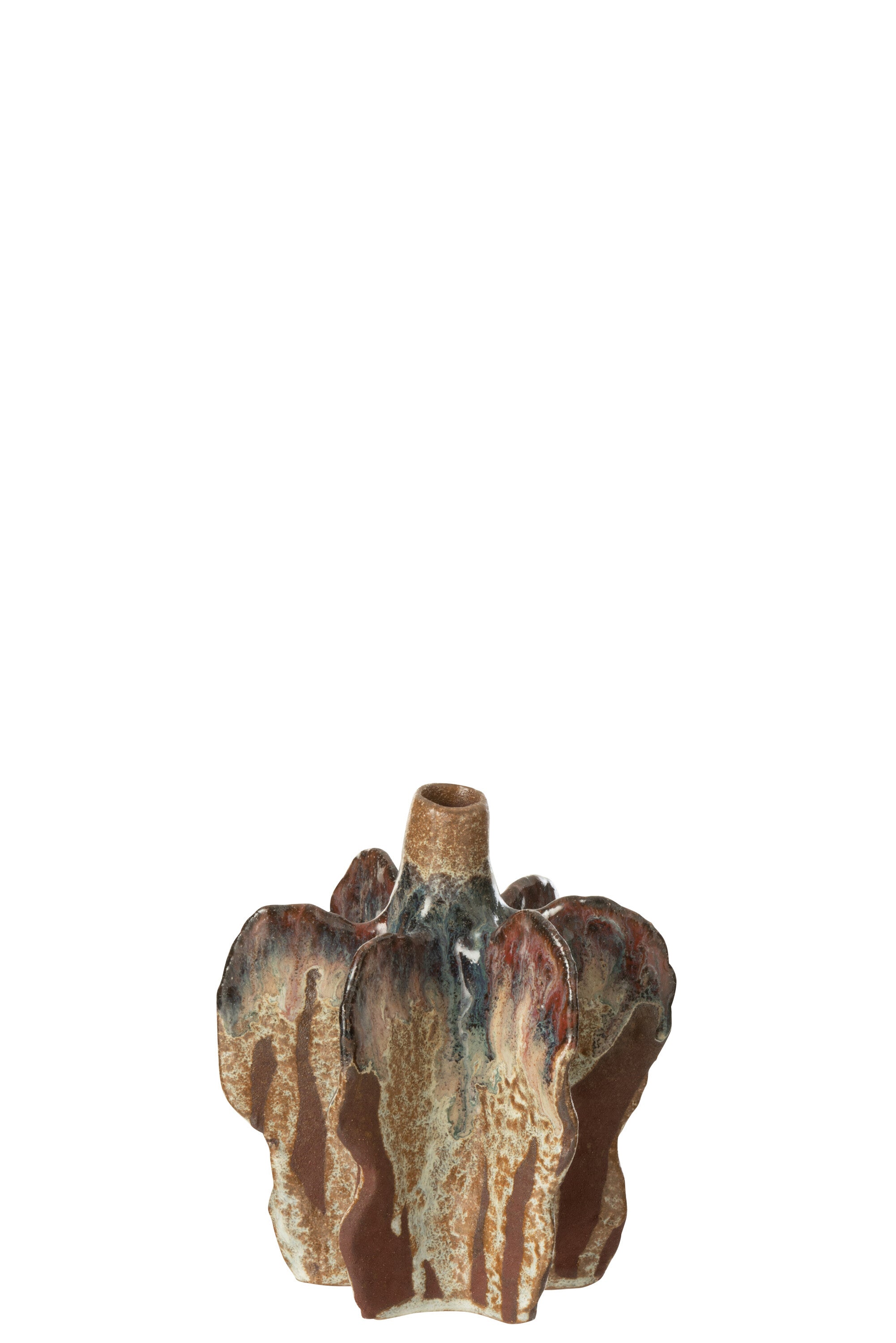 J-Line vaas Naga - keramiek - roest bruin - small - Ø 12.5 c