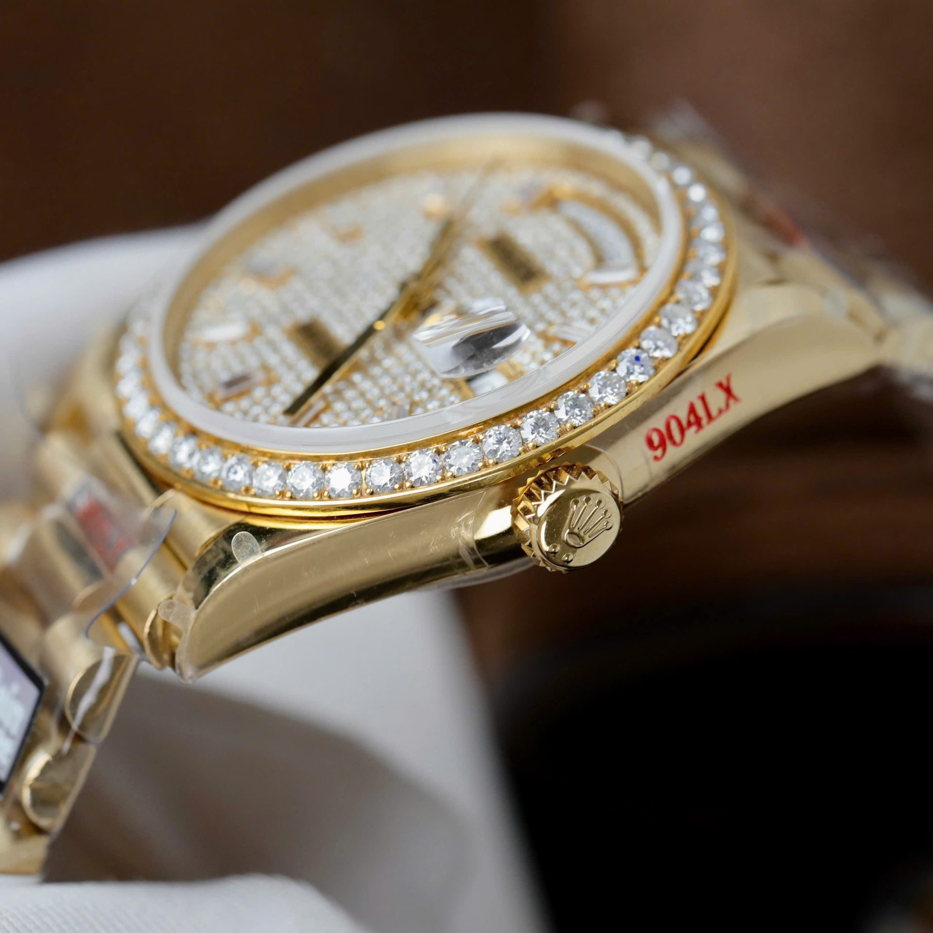 Rolex Day-Date YG Plated Diamond Dial 36mm Super Clone