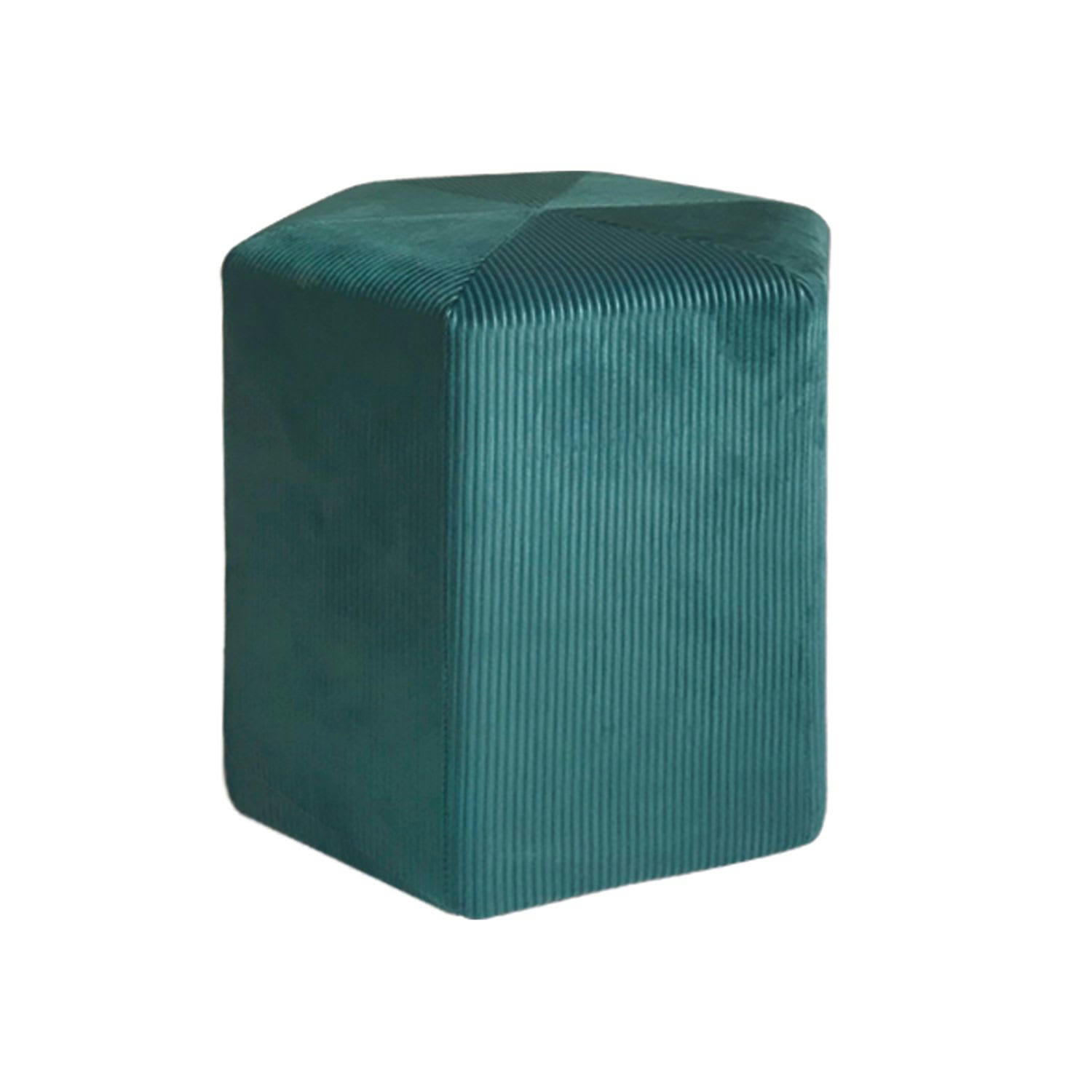 GIULIA - Pouf côtelé 35 cm bleu cadet