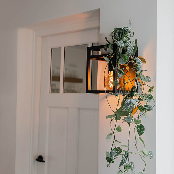 Applique murale industrielle noire avec étagère - Cage Rack