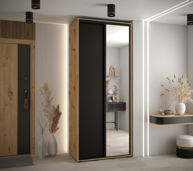 Szafa przesuwna 45 wysoka Davos 3 100 artisan czarny czarny