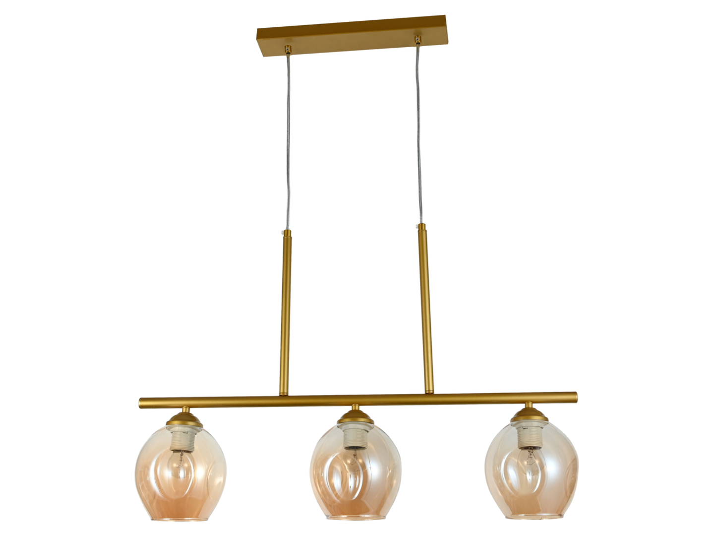 Lampa wisząca Liza 3-punktowa stalowa złota
