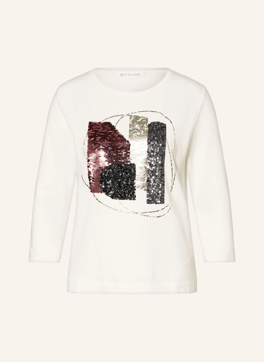 BETTY&CO Shirt mit 3/4-Arm und Pailletten