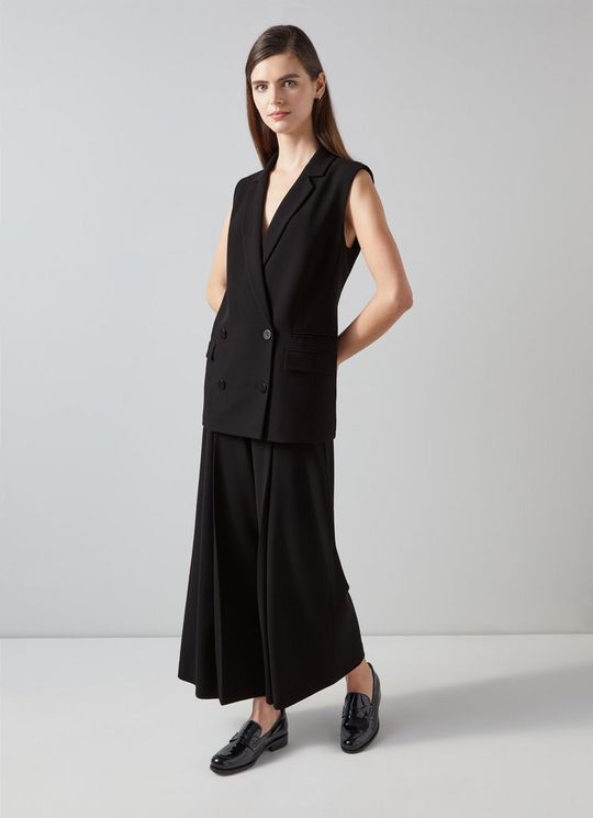 Eva Black Longline Waistcoat
