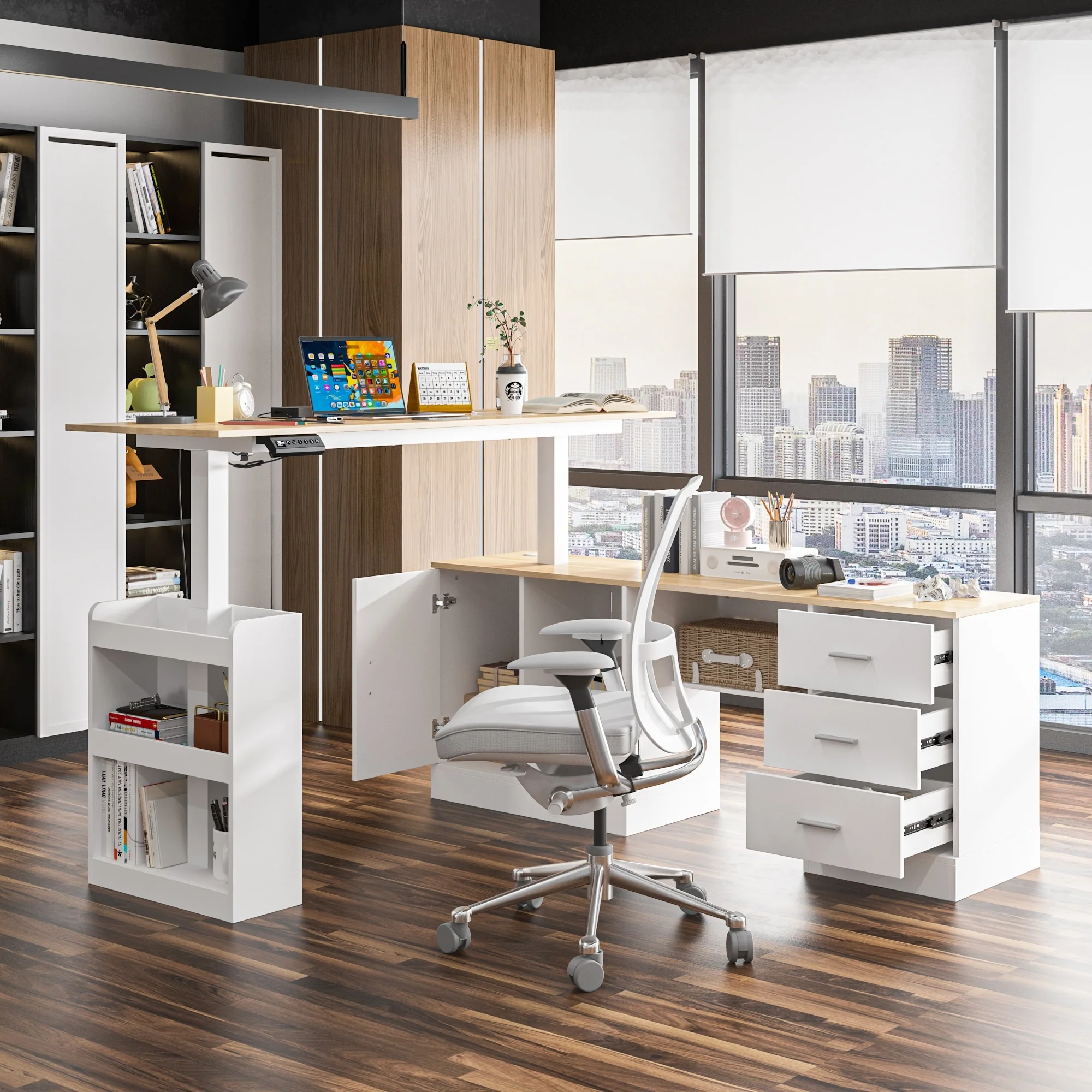 Sit-to-Stand Desk Spacious and Sturdy with Adjustable Height Feature