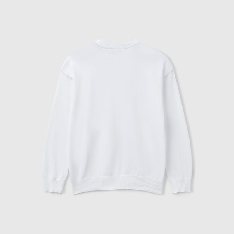 Sweater in pure cotton with logo