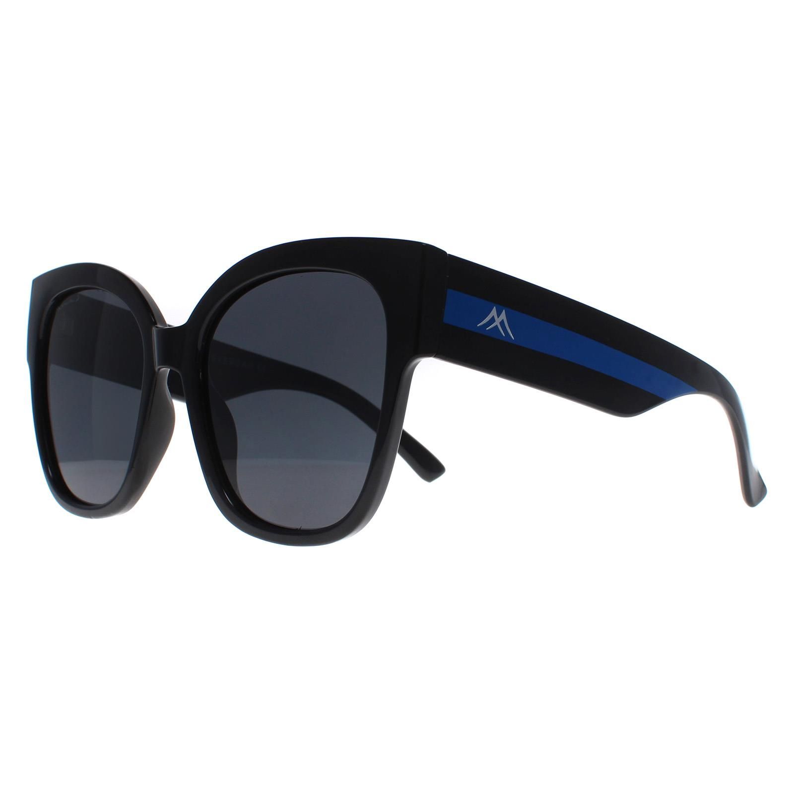 montana Square Shiny Black Blue Grey Polarized MP73