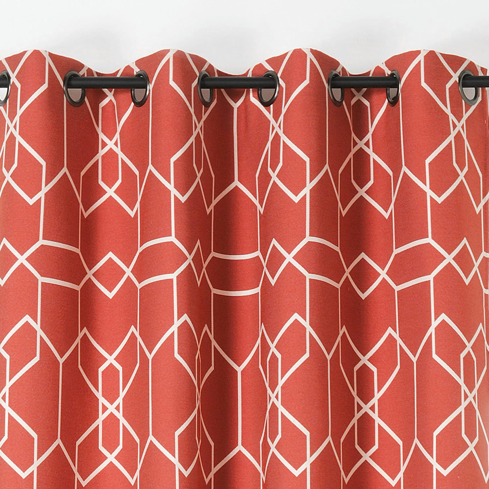 - Rideau d'ameublement ariane polyester/jacquard terracotta 140x260 cm