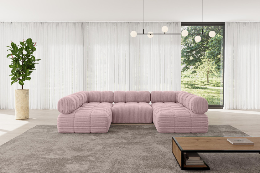 Narożnik uniwersalny modułowy GARVO-U1 285x190x70 cm Różowy