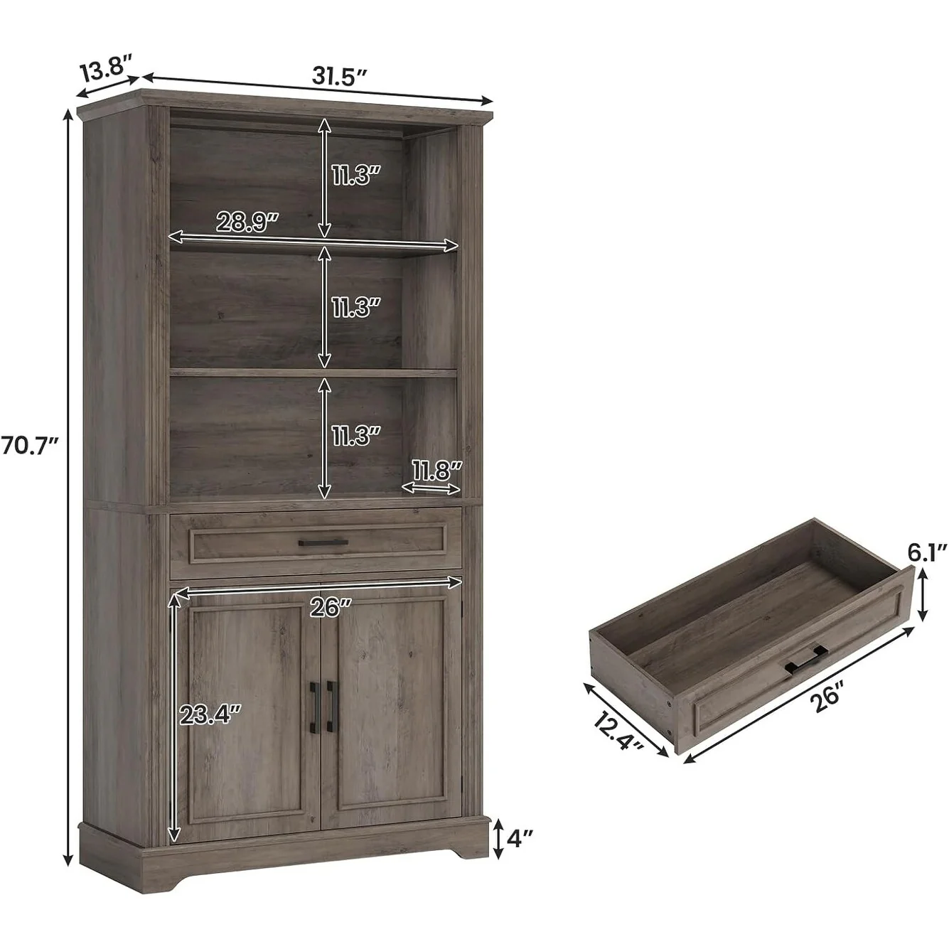 Bookshelves Bookcases with Doors and Drawer 6 Bookshelf Storage