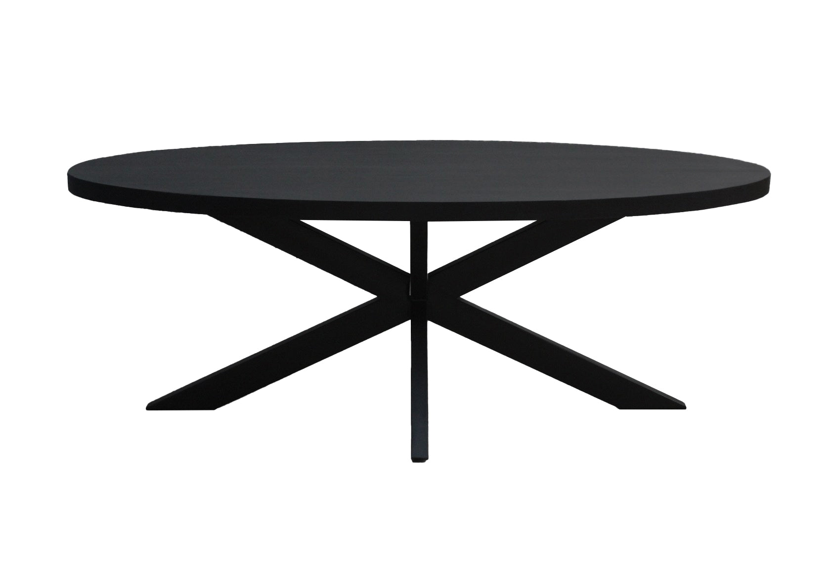Livingfurn eetkamertafel Ovaal - mangohout - 240 cm - zwart