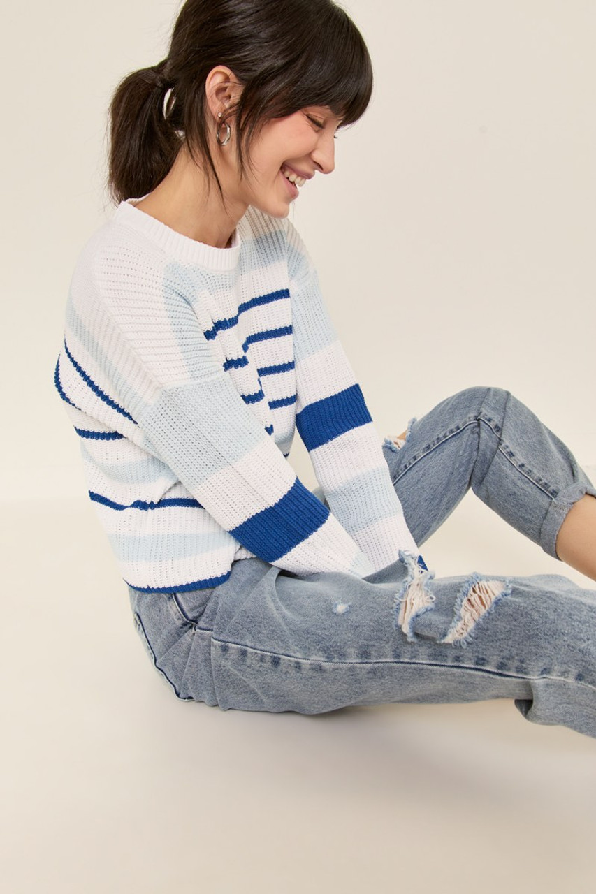 Penny Striped Cropped Pullover Sweater