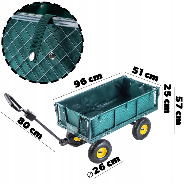 Wózek Ogrodowy Transportowy Przyczepka 300kg Duży
