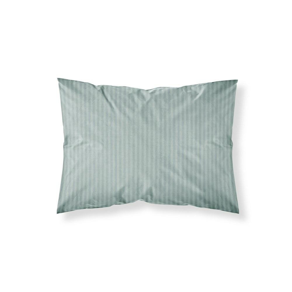 Poszewka adamaszkowa 50x60 miętowa jednobarwna paski 1 cm Pure